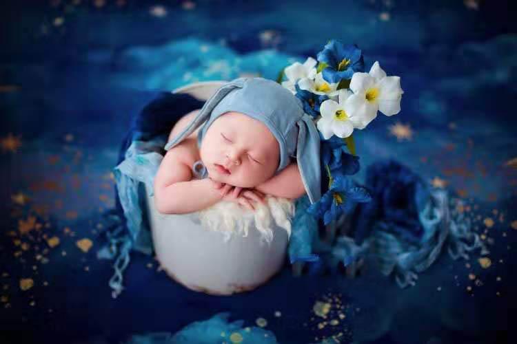 Toile De Fond De Lune Belles Étoiles De Ciel Bleu Pour La Photographie Nb-347