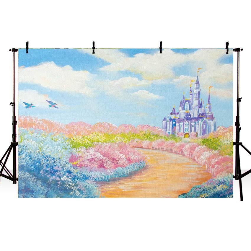 Toile De Fond De Château De Dessin Animé Beau Fond Pour Décoration Nb-353