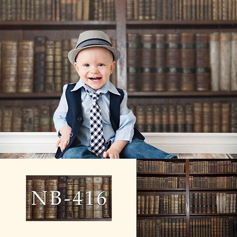 Toile De Fond De Mur De Bibliothèque Vintage Pour La Photographie De Bébé Nb-416