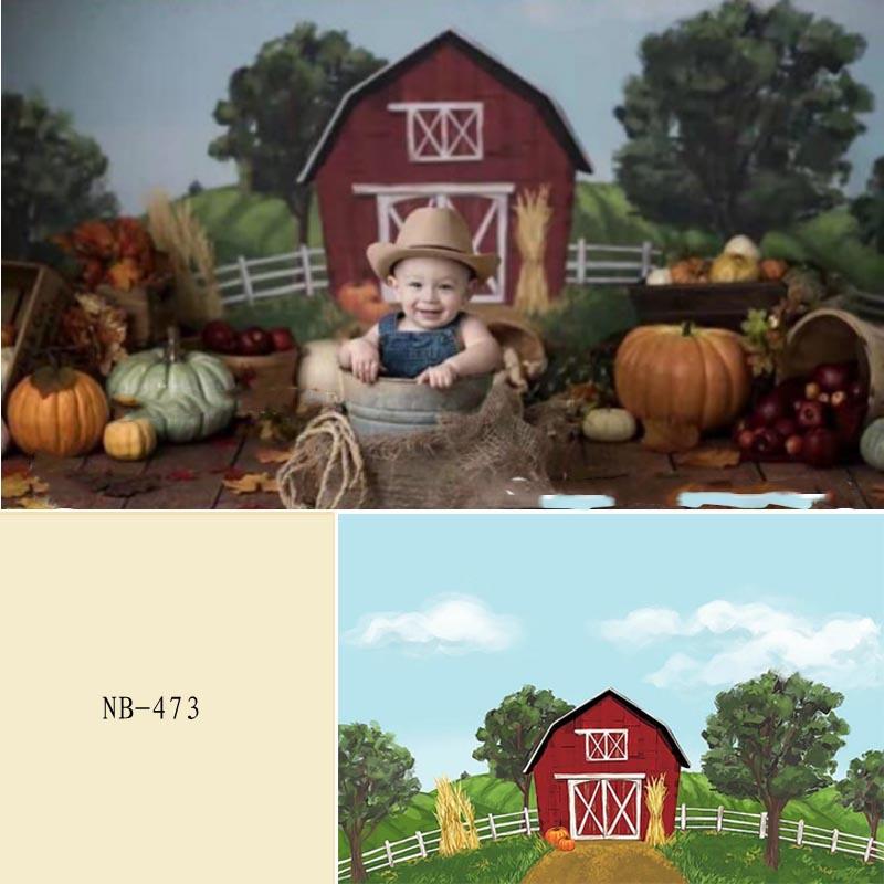 Toile De Fond De Photographie D'Arbres Maison De Dessin Animé Pour Bébé Garçon Nb-473