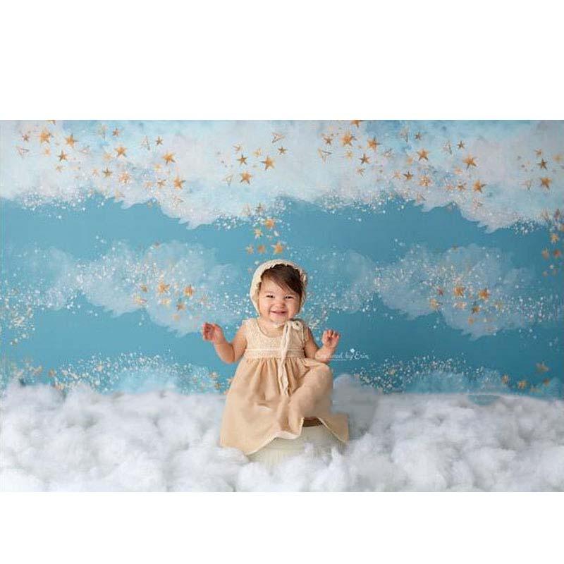Toile de fond enfant nuages blancs étoiles pour la photographie NB-209