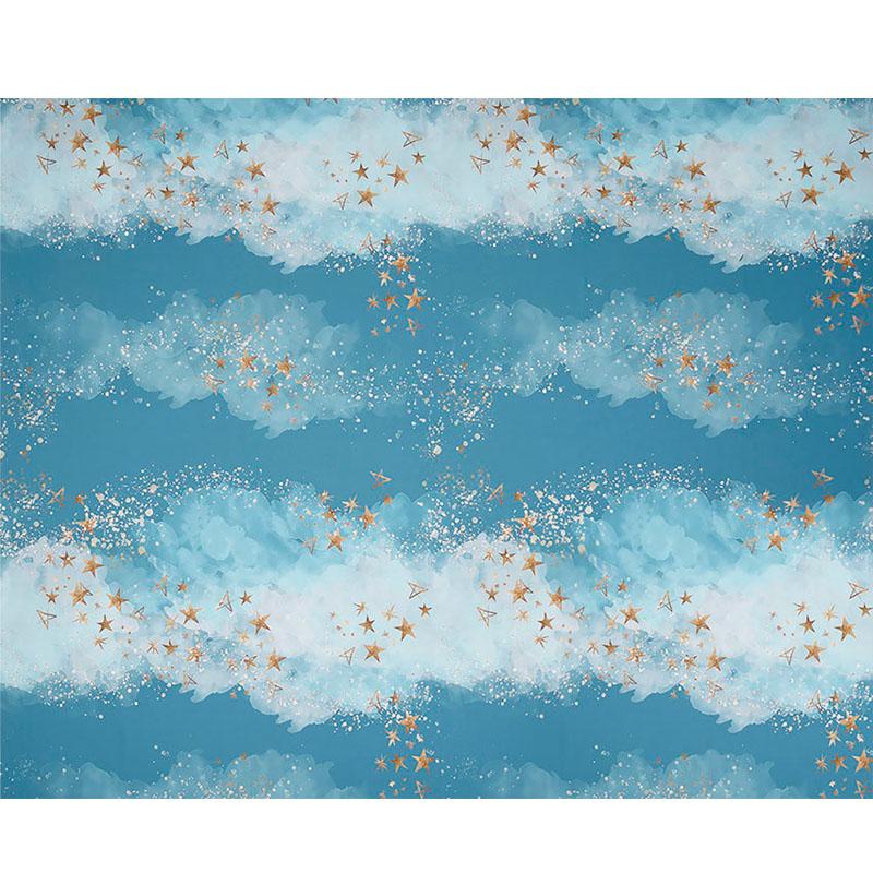 Toile de fond enfant nuages blancs étoiles pour la photographie NB-209