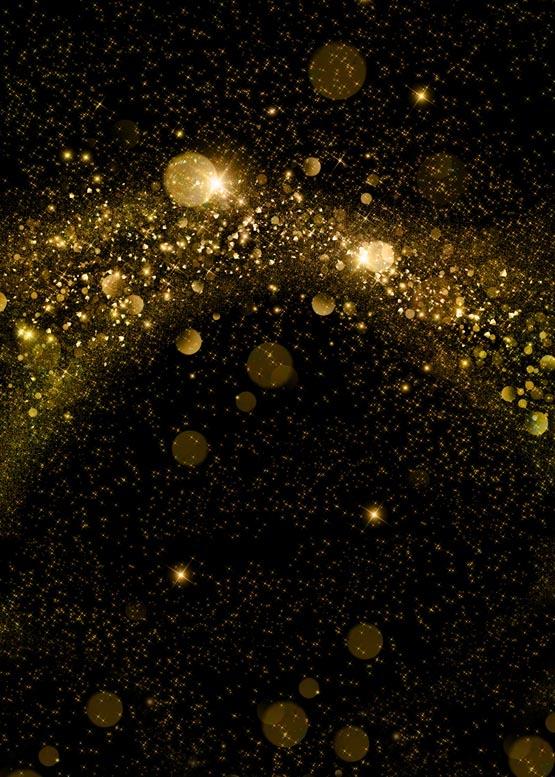 Gold Black Glittering Sparkle Spots Bokeh Backdrop for Events Photography S-1147