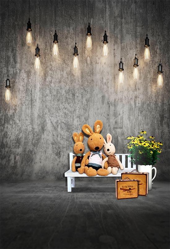 Easter Backgrounds Lights Backdrop Backdrops Rabbit S-3056