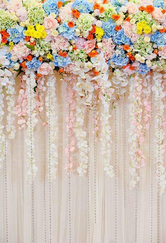 Décoration de Mariage Toile de Fond de Rideau de Fleurs SH-1000