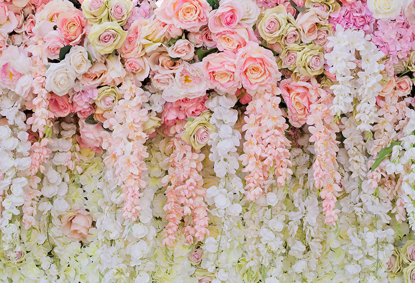 Toile de fond murale pour mariage - Rideau floral rose - Fond de  photographie pour fête de mariage - Fête prénatale - Décoration de table de  dessert - 2,1 x 1,5 m : : High-Tech