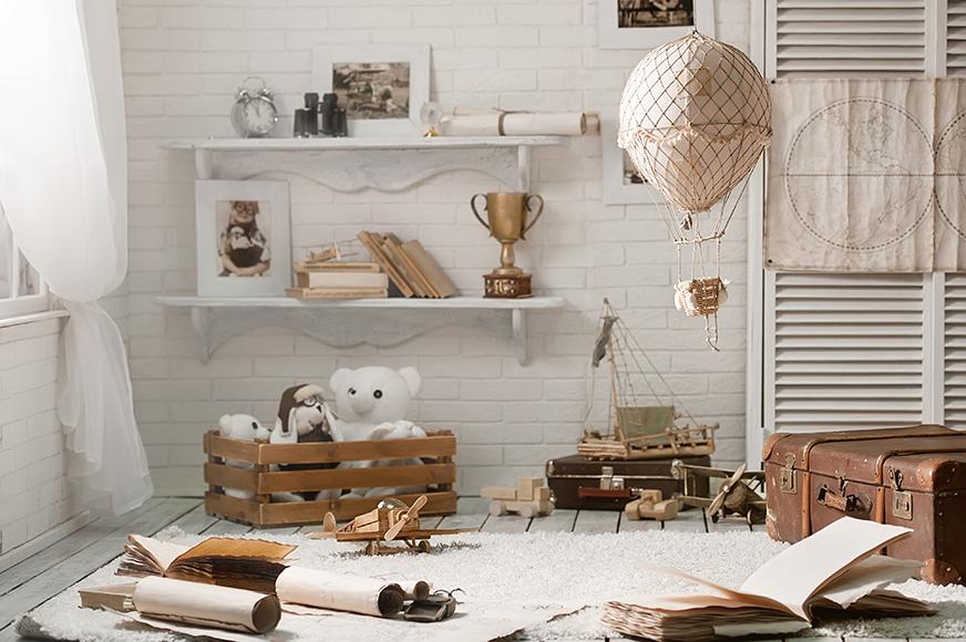 Children Room Interior Travel Tourism Backdrop for Photo Booth