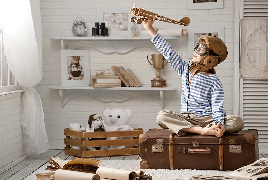 Children Room Interior Travel Tourism Backdrop for Photo Booth