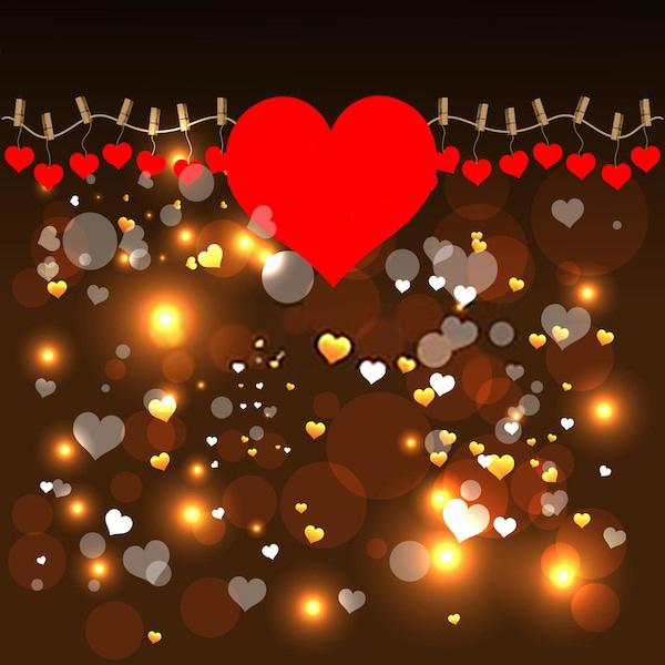 Bright Bokeh Valentine Love Hearts Backdrops for Pictures SH568