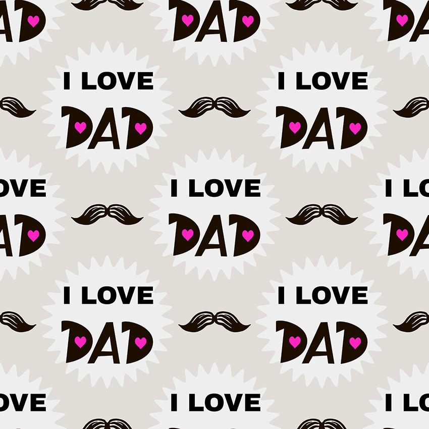 I love Dad Mustache Father's Day Photo Booth Backdrop SH627