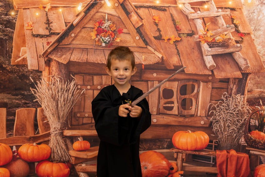 Toile de fond d'automne citrouilles d'Halloween TKH1589