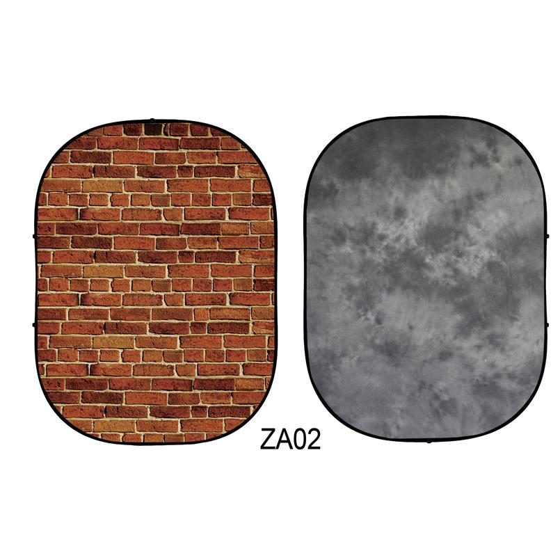 Double-sided Abstract Texture/Brick Collapsible Backdrop 5x6.5ft(1.5x2m) ZA02