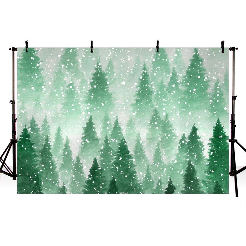 Toile De Fond De Sapins Neige Fond Bébé Photographie Zg-71