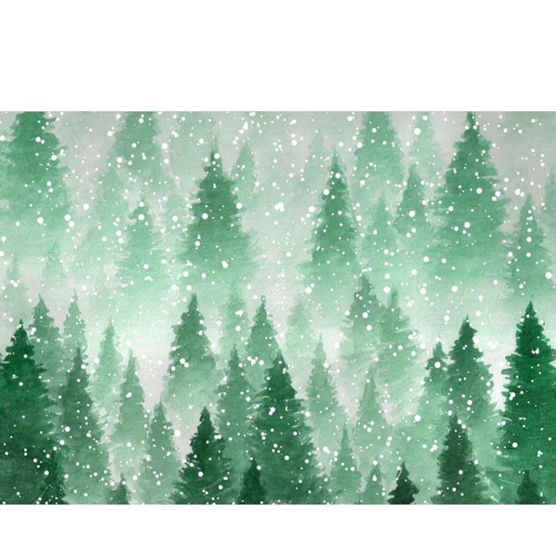 Toile De Fond De Sapins Neige Fond Bébé Photographie Zg-71