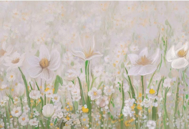 Toile De Fond De Peinture À L'Huile De Marguerite Toile De Fond Florale Élégante Pour La Photographie Zh-279