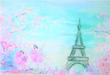 Toile de fond floraux d'anniversaire de Paris pour les accessoires de photomaton ZH-24