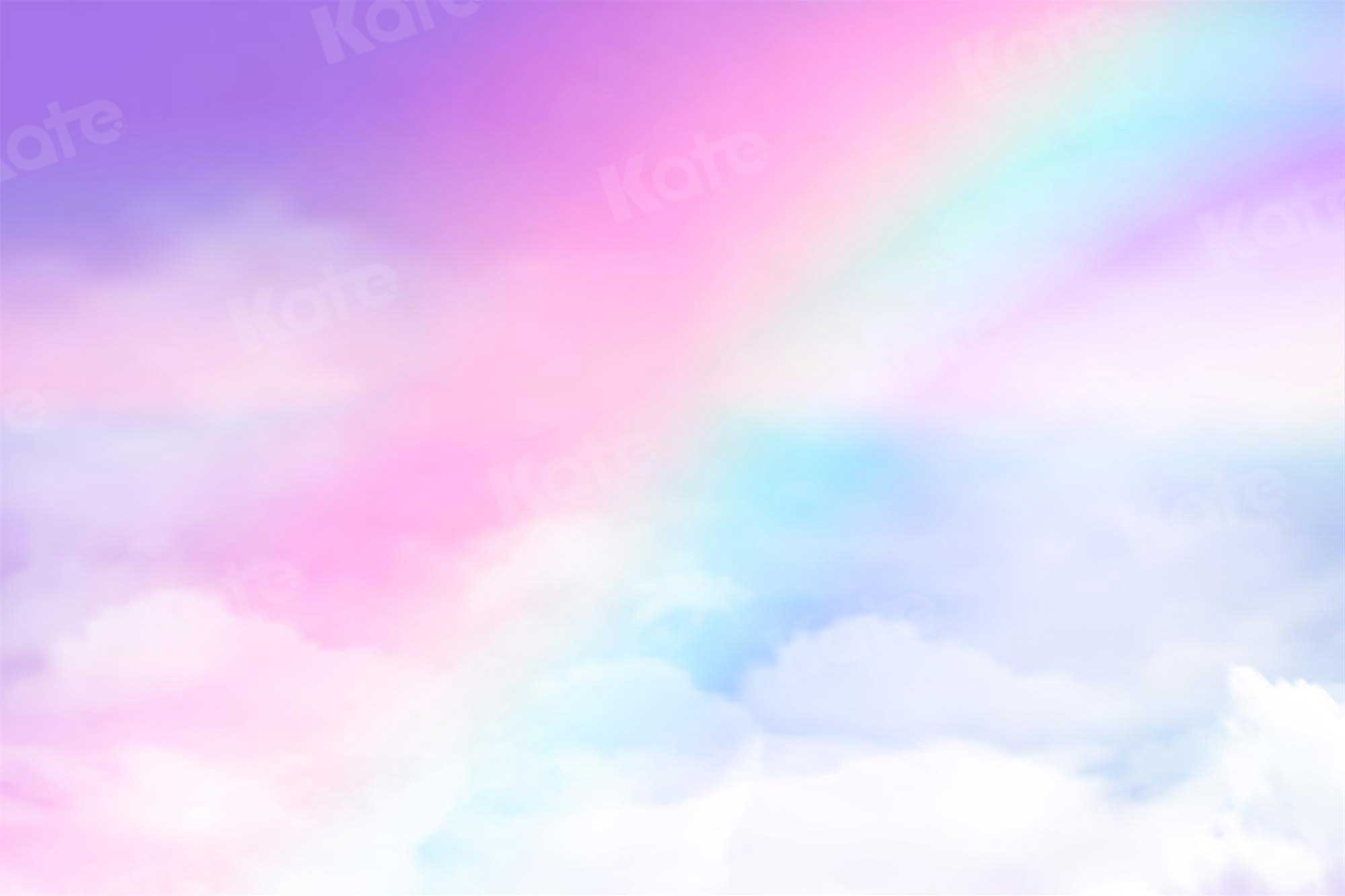 Colorful Clouds Rainbow Sky Potography Backdrop