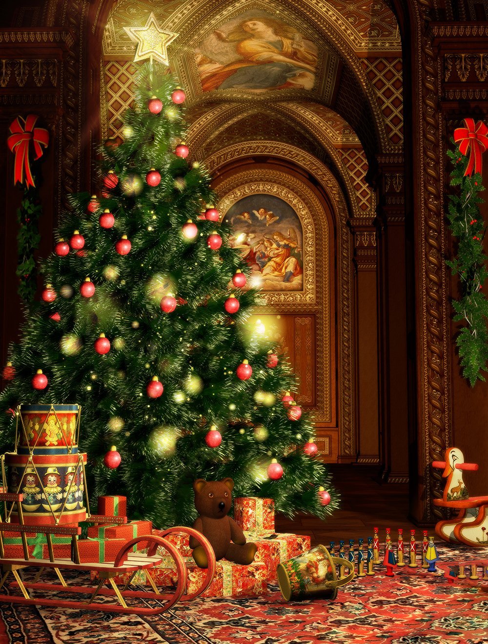 Christmas Tree Decor Backdrop for Party Photography DBD-P19193
