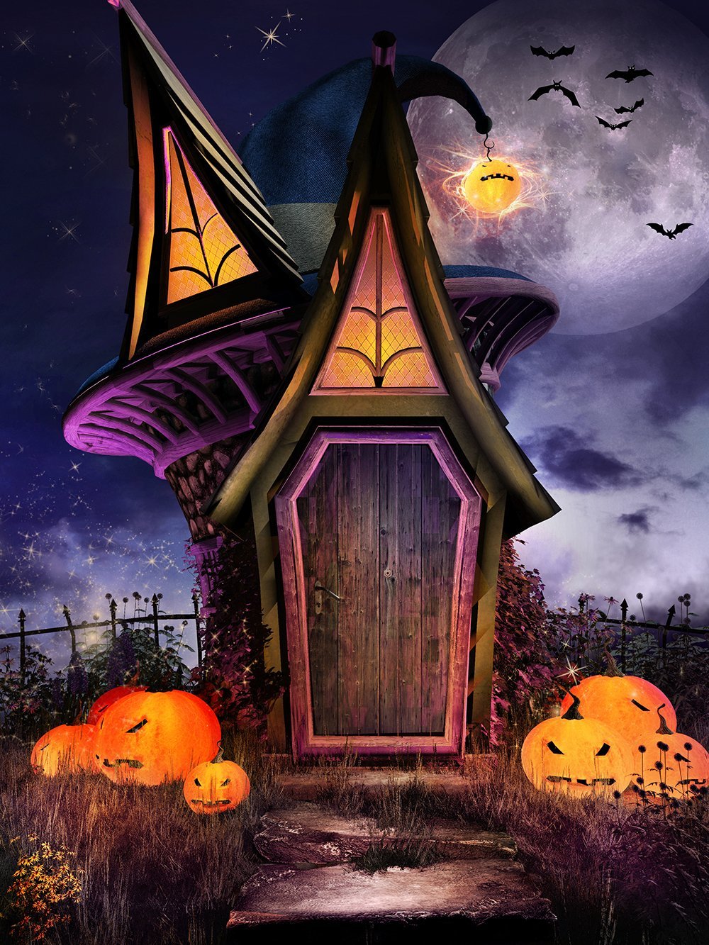 Festival Backdrops Halloween Backdrops Weird Wizard House IBD-P19033