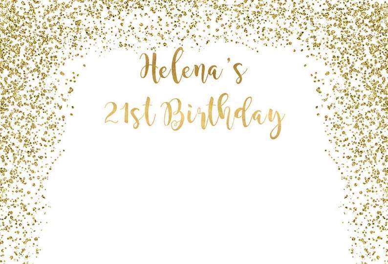 Joyeux 21er anniversaire photographie toile de fond points or et arrière-plans de Photo blanc toile de fond Photo Booth personnalisé
