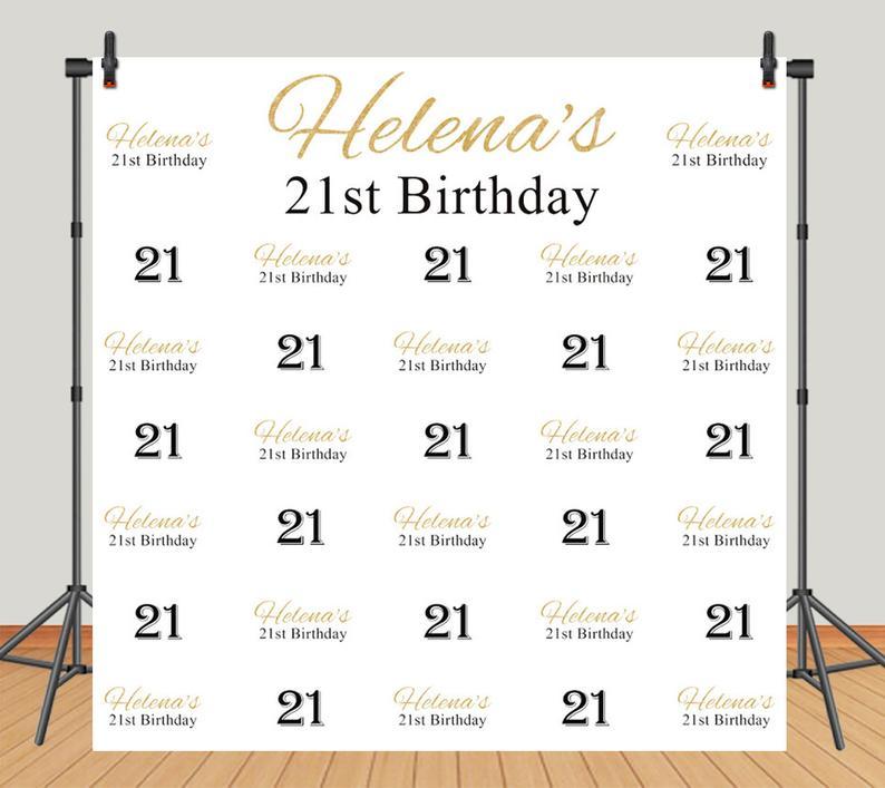 Toile de fond de bannière de 21e anniversaire personnalisé DBD18