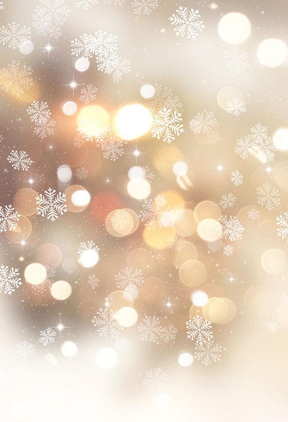 Snowflake Lights Bokeh Photo Backdrop for Studio LV-1288