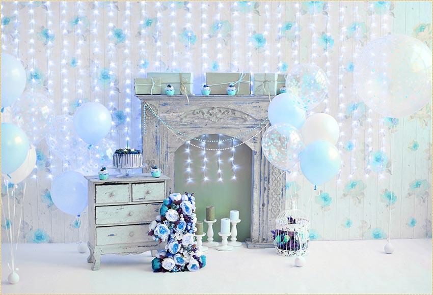 Baby 1st Birthday Backdrop Balloons Cake Smash Party Decoration LV-535