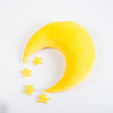 1+4pcs Nouveau-né Bébé Photographie Accessoire Toile de Fond Croissant de Lune Étoile en Peluche Oreiller Ensemble