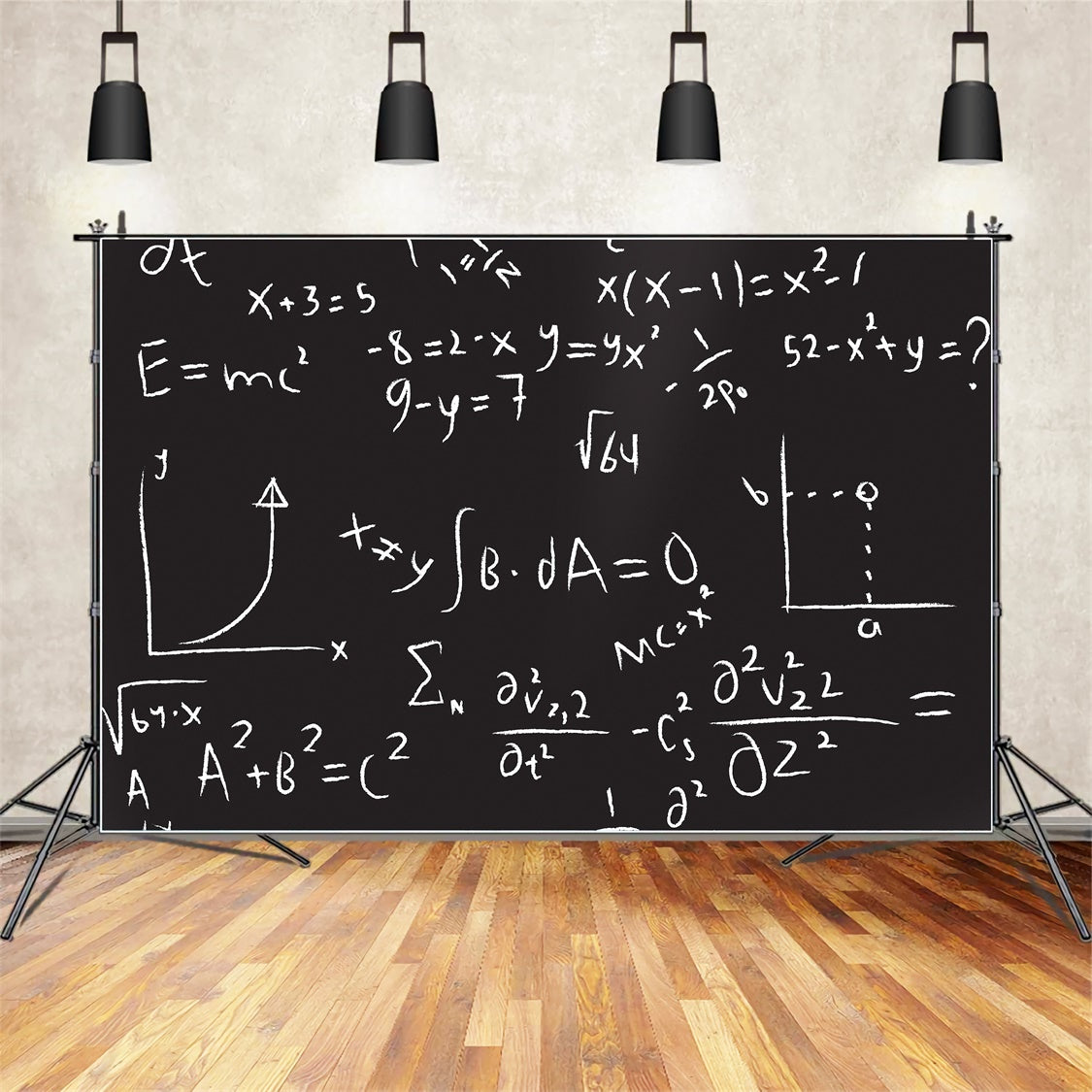 Toile de Fond de Formules Scientifiques sur Tableau Noir pour la Rentrée BRP7-51