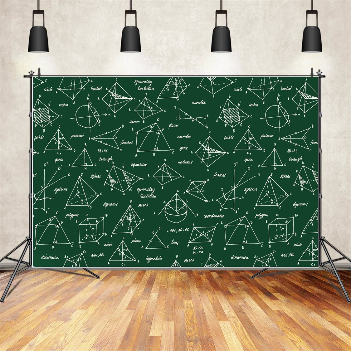 Toile de Fond de Tableau Noir de Géométrie pour la Rentrée Scolaire BRP7-38