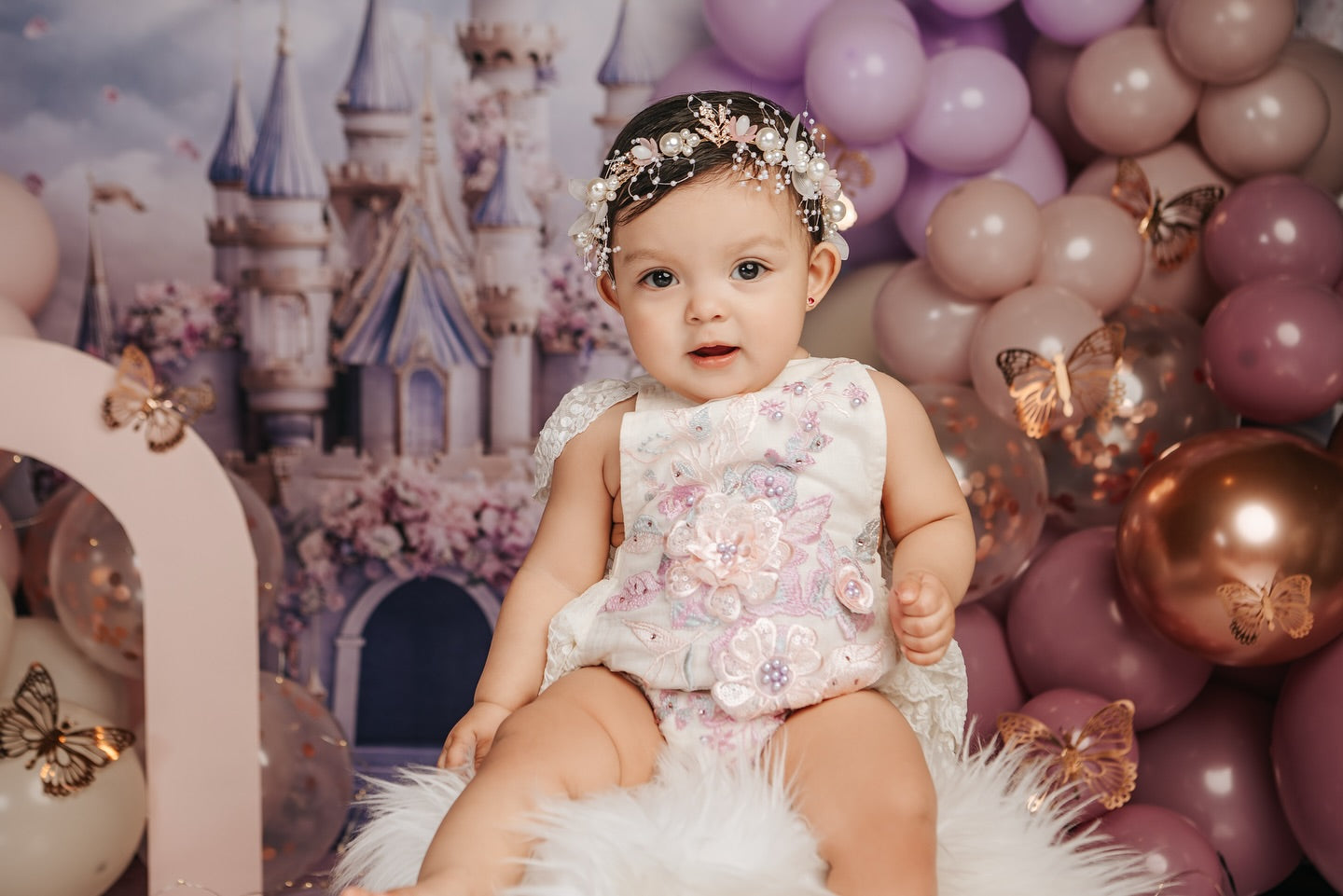 Toile de fond Printemps Jardin Fleuri Château Royal LXX1-160