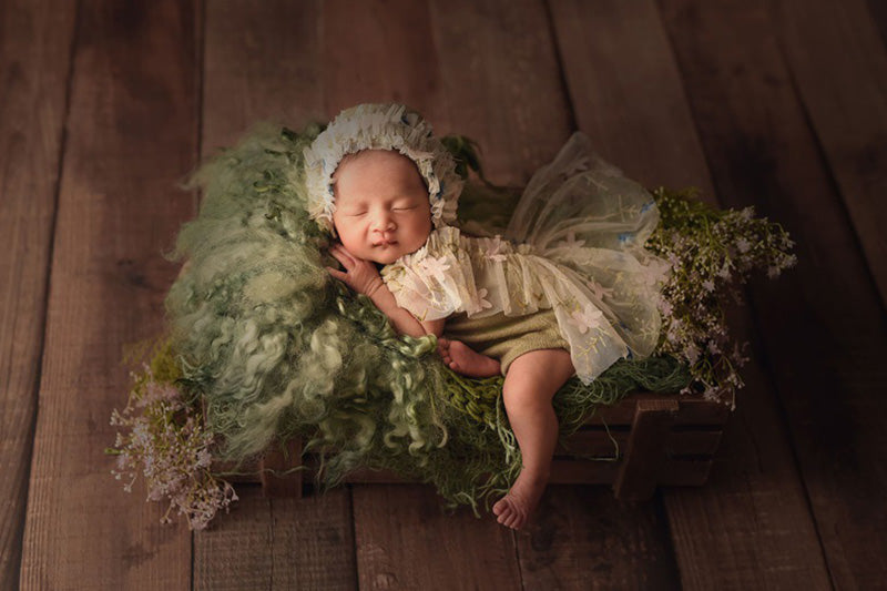 Accessoires pour la photographie de nouveau-nés robe une pièce en dentelle pour bébé fille (avec coiffe assortie) CL5