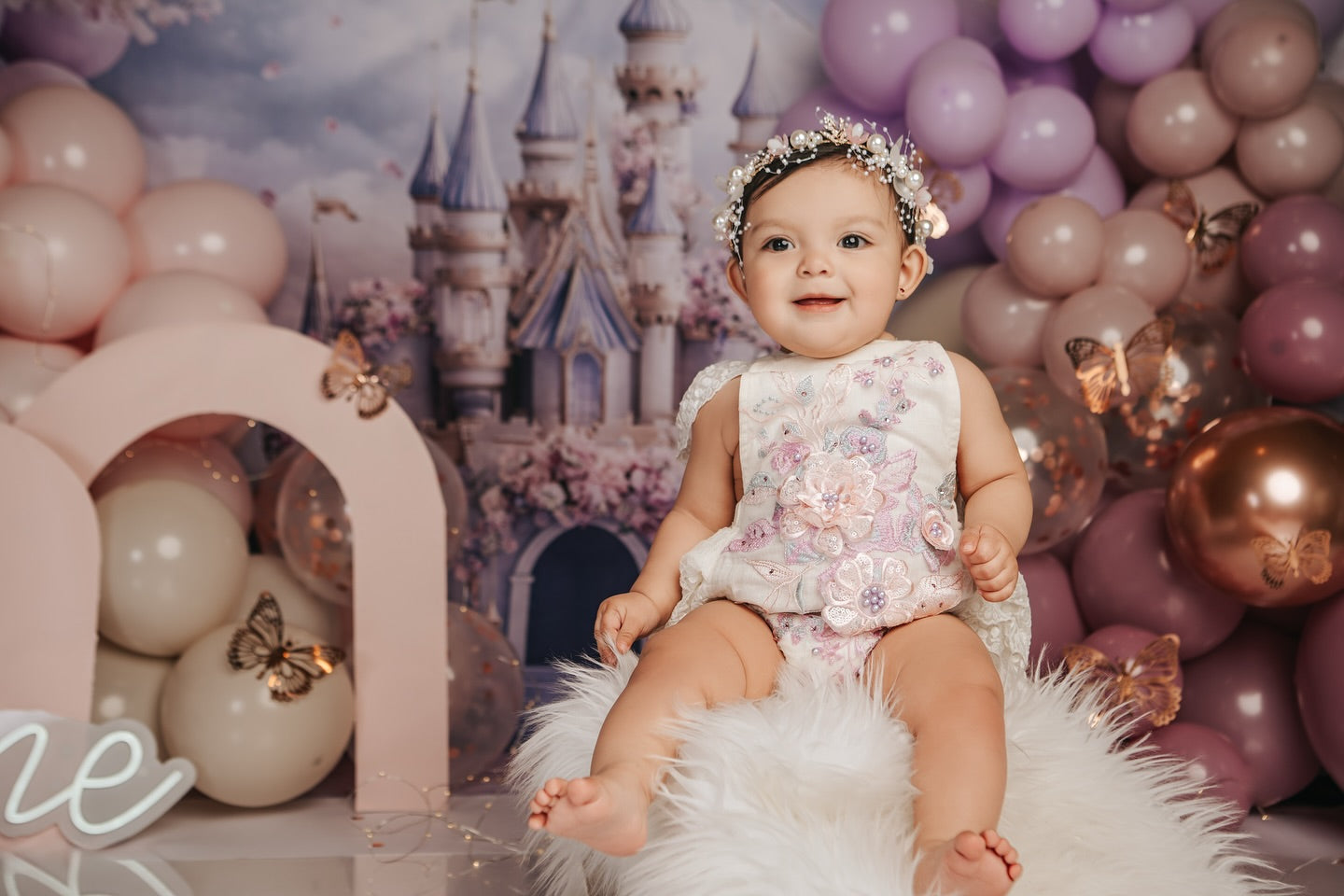 Toile de fond Printemps Jardin Fleuri Château Royal LXX1-160