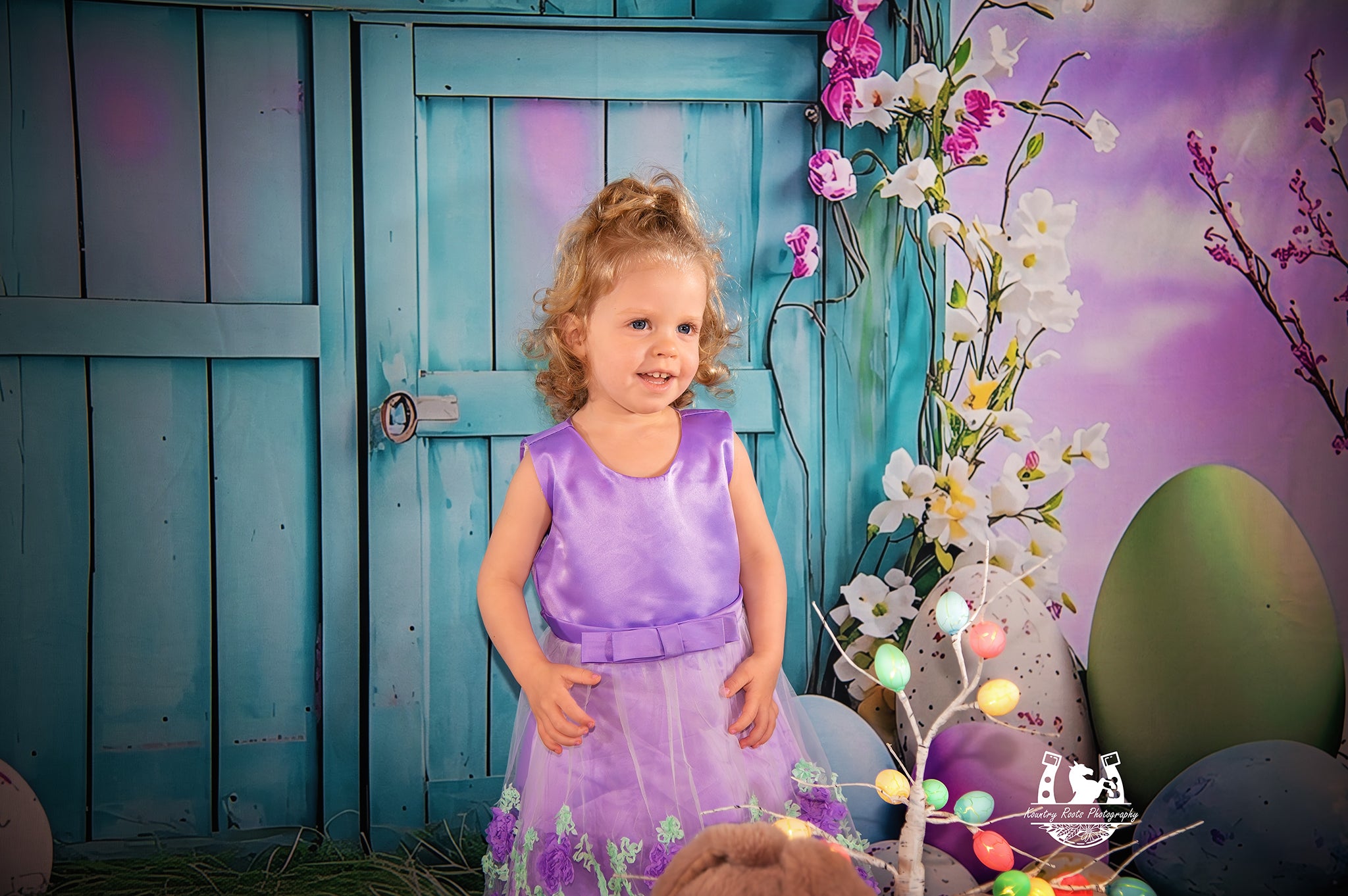 Fond Studio Photo Pâques Œuf Vibrant Cabane Œuf Bleue BRP1-289