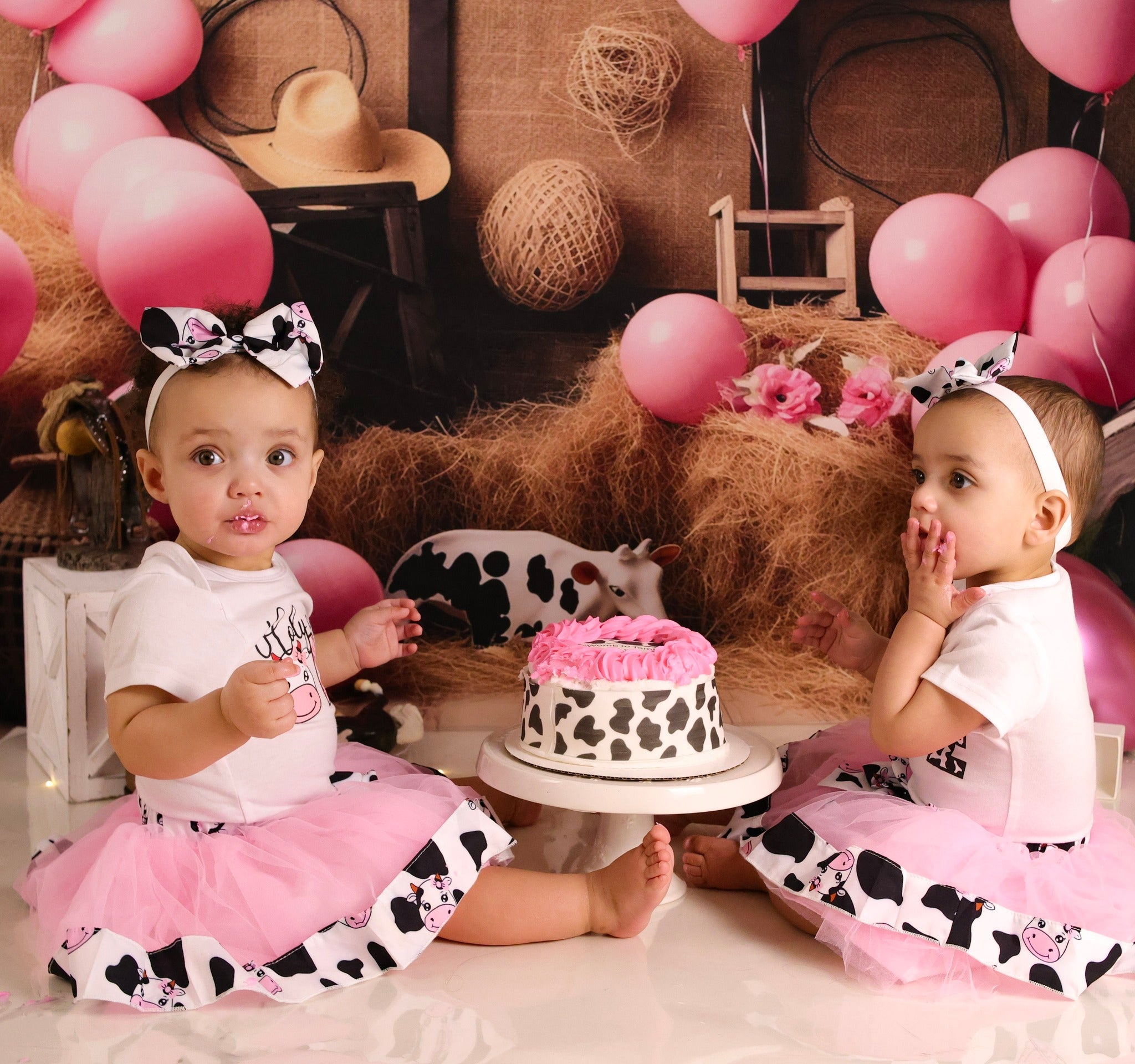 Toile de fond Cowgirl Grange Rustique Ballons Roses Enfants Idées MRR9-87