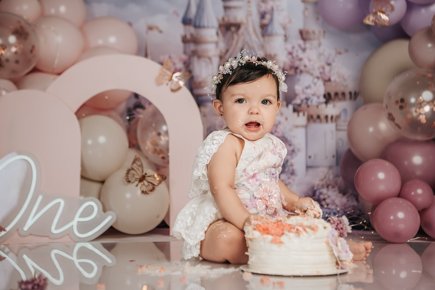 Toile de fond Printemps Jardin Fleuri Château Royal LXX1-160