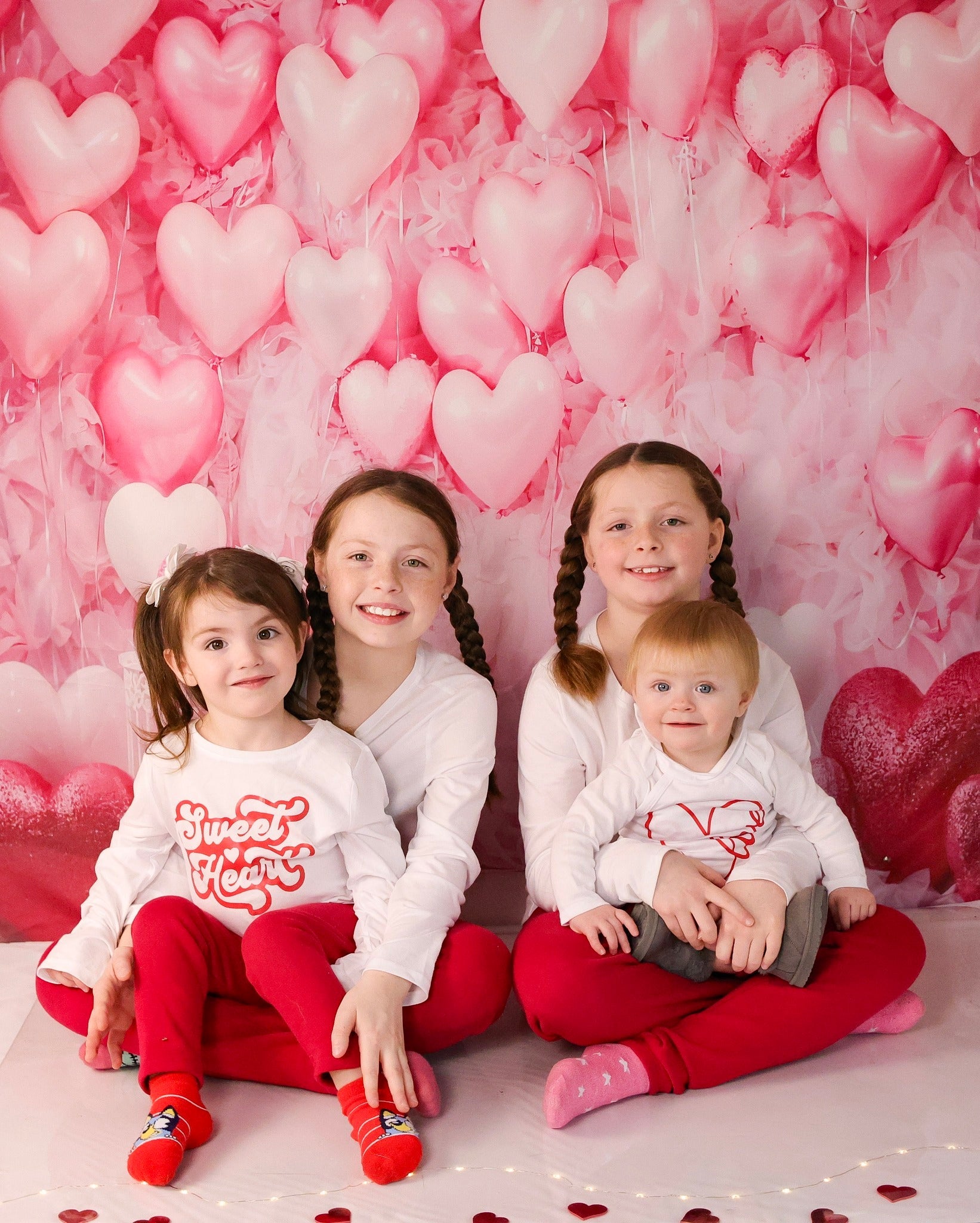 Toile de fond Saint-Valentin Mur Ballons Cœur Roses Saint-Valentin MRR9-88