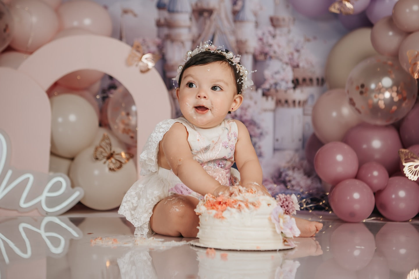 Toile de fond Printemps Jardin Fleuri Château Royal LXX1-160