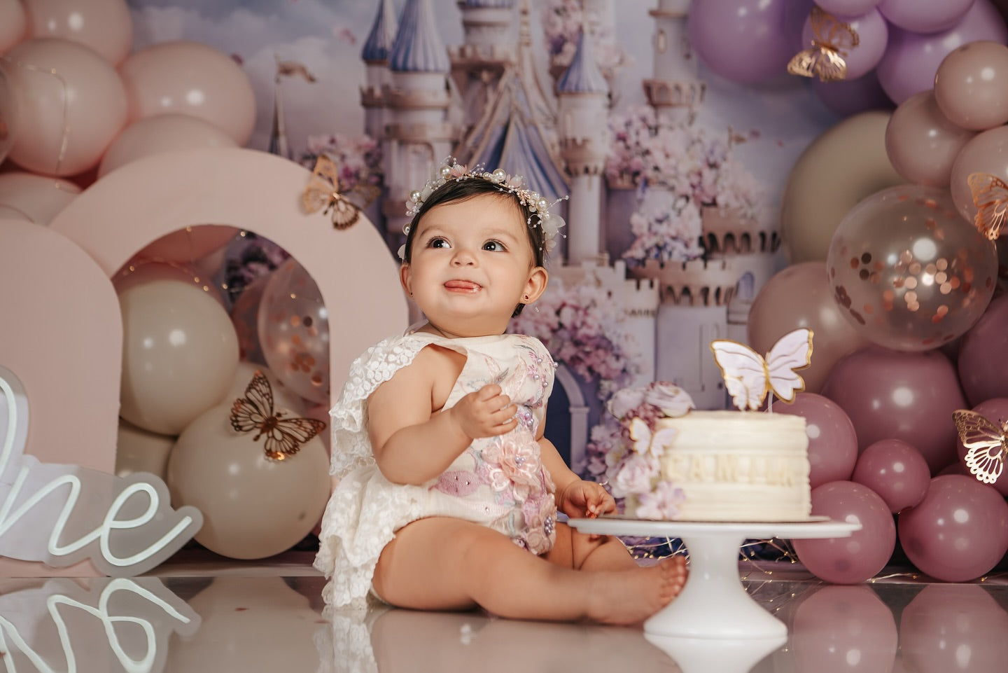 Toile de fond Printemps Jardin Fleuri Château Royal LXX1-160