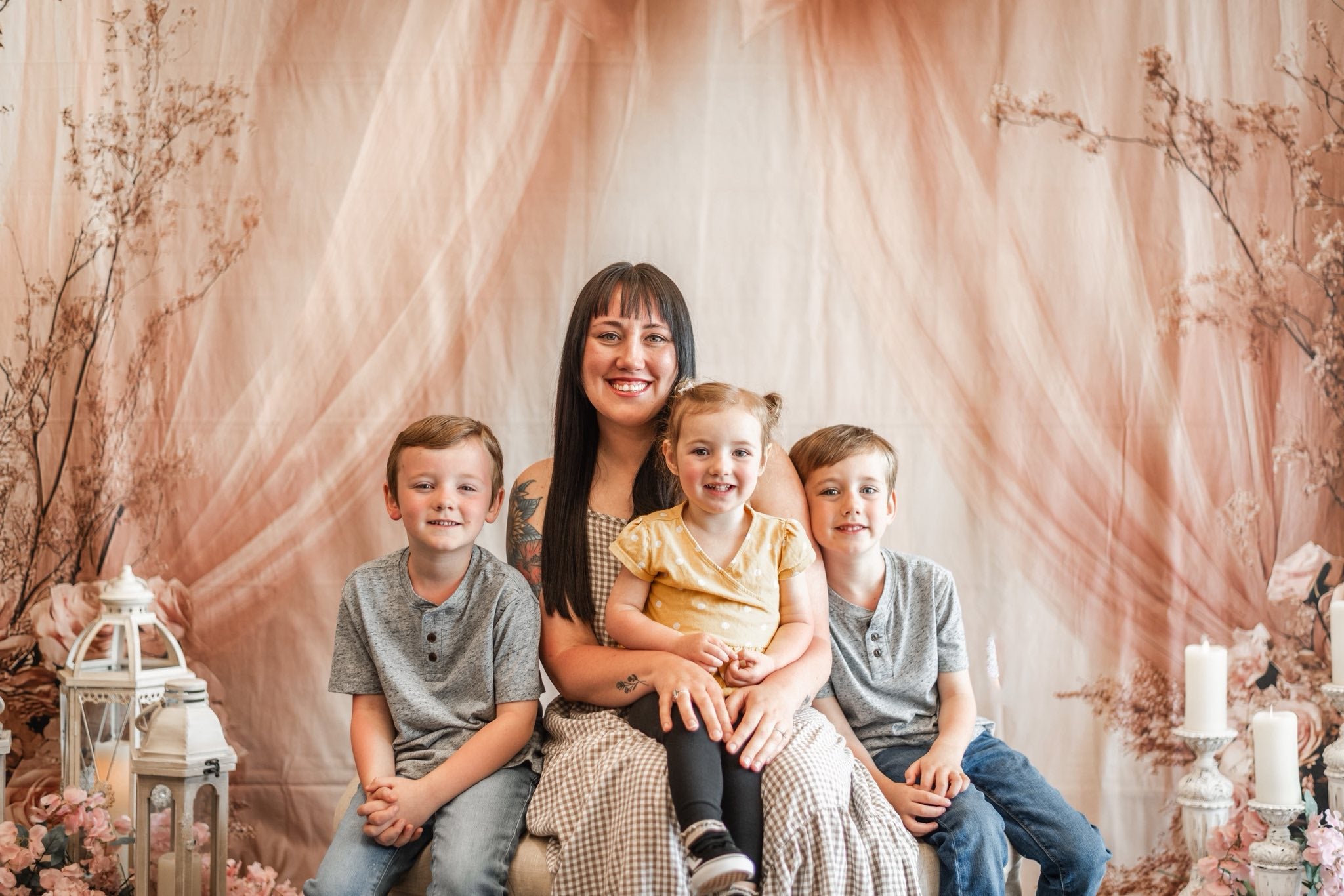 Toile de Fond Joyeuse Fête des Mères Nœud de Soie Floral Rêveur GQ2-119