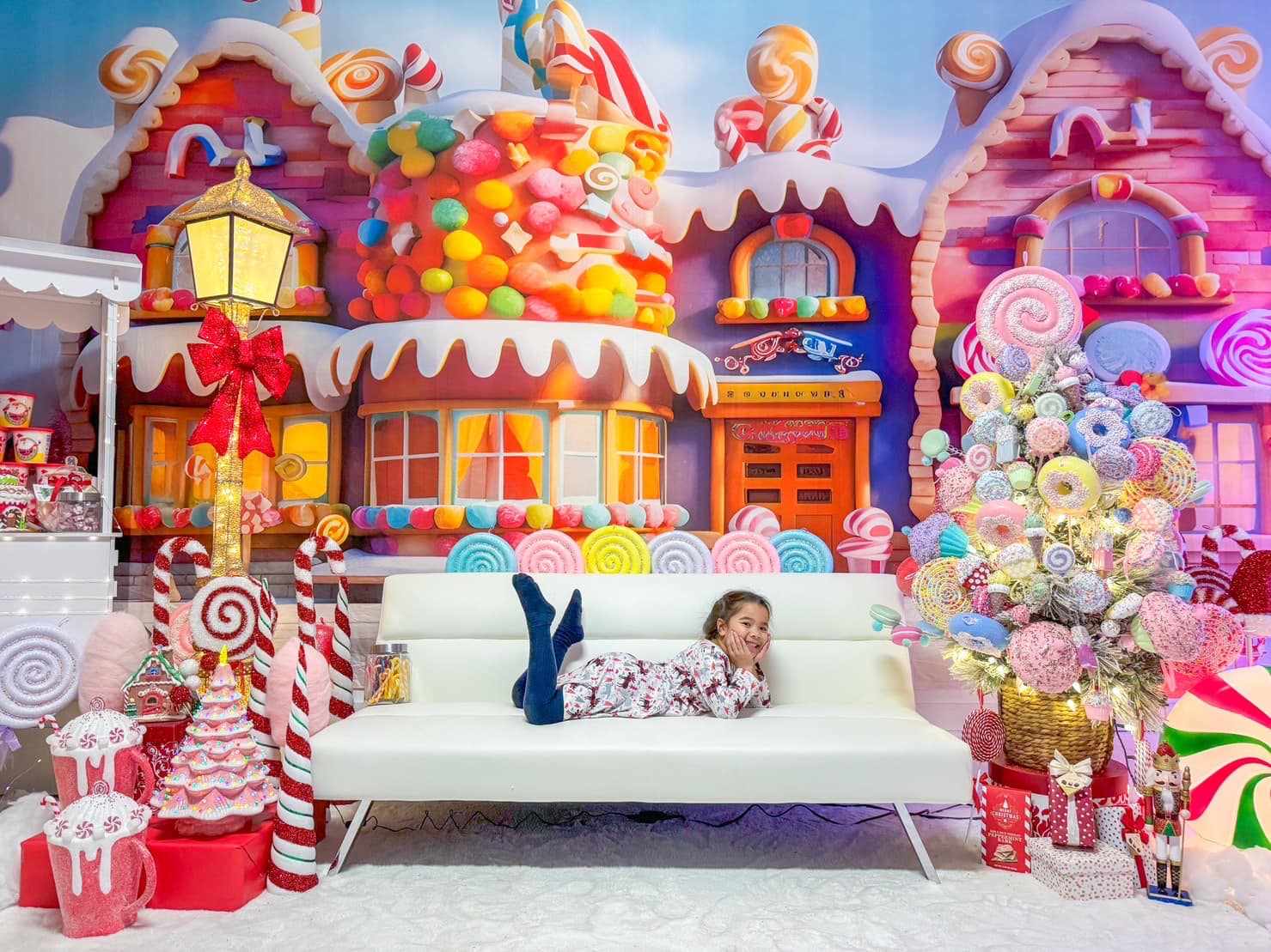 Toile de Fond de Noël Maison de Bonbons en Pain d'Epices M9-38