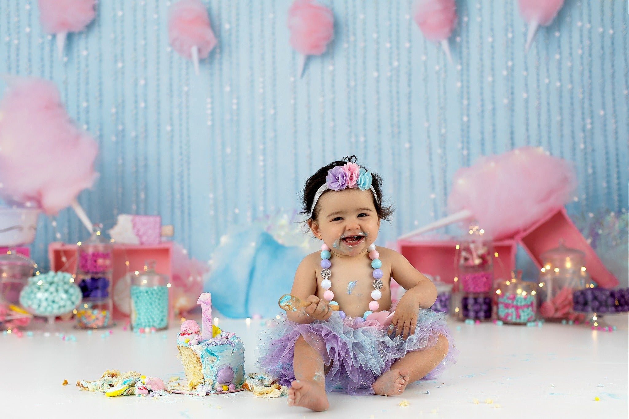 Toile de fond Smash Cake Photographie Barbe à Papa Carnaval Anniversaire MRR9-41