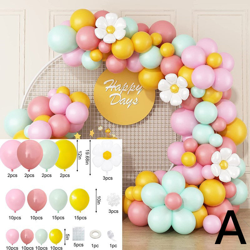 Chaîne de Ballons Marguerite Macaron Colorée BA23