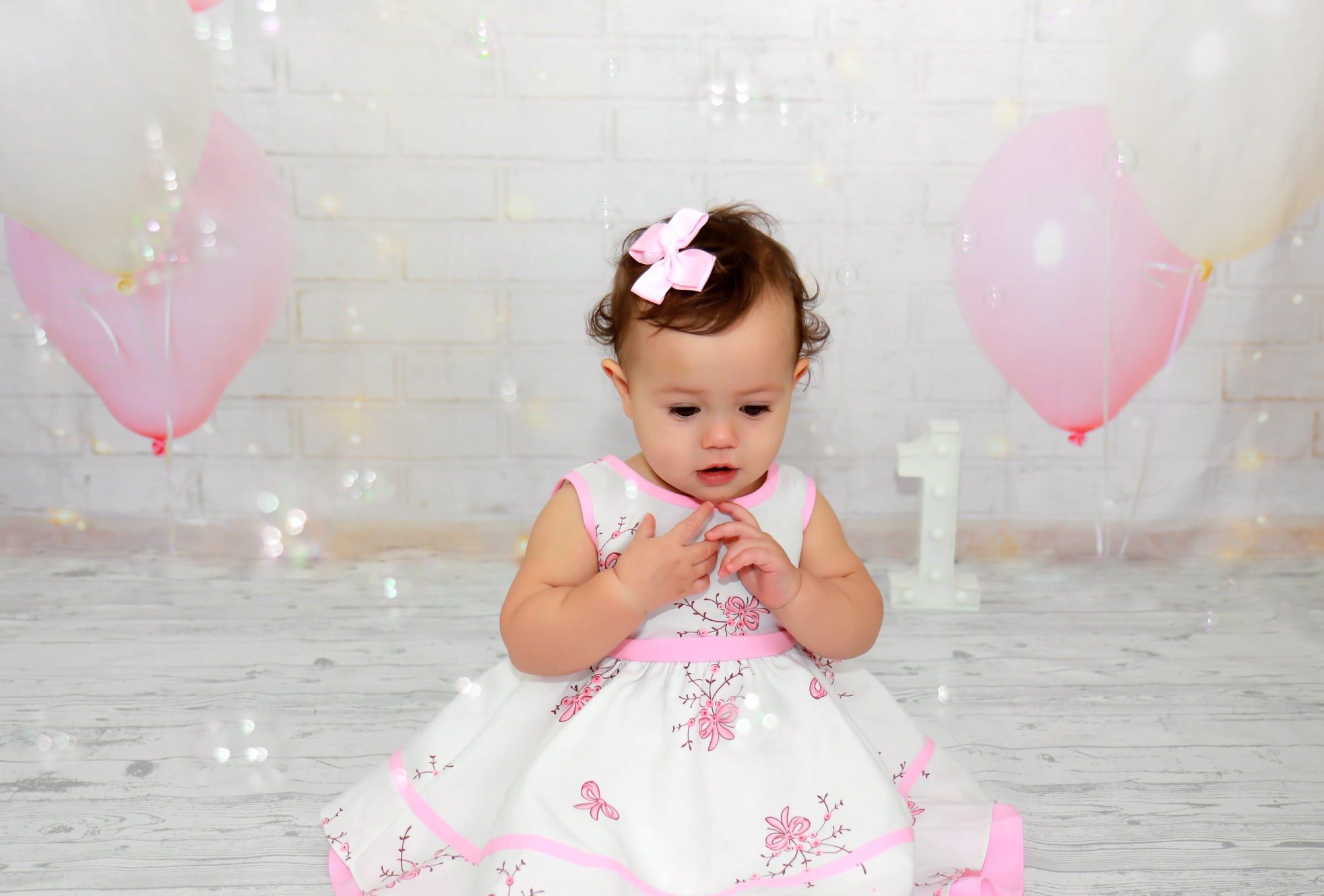 Toile de fond de mur de briques blanches ballons Photo Studio GC-62