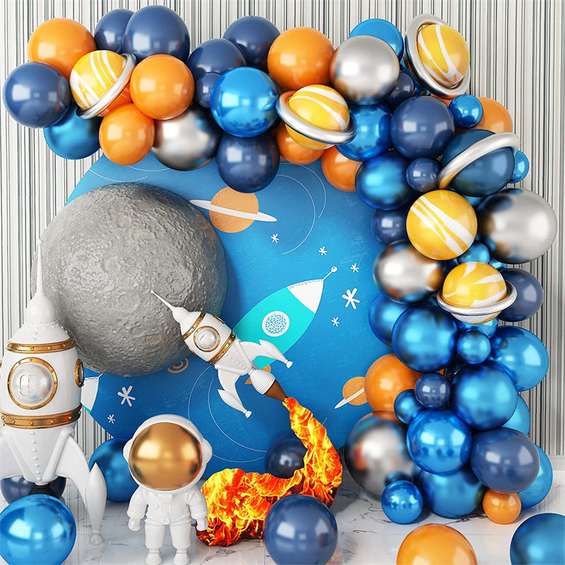 Chaîne de Ballons Astronaute Cartoon Argent Gris BA25