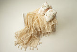 Couverture tricotée Boho pour la photographie de nouveau-nés CL12