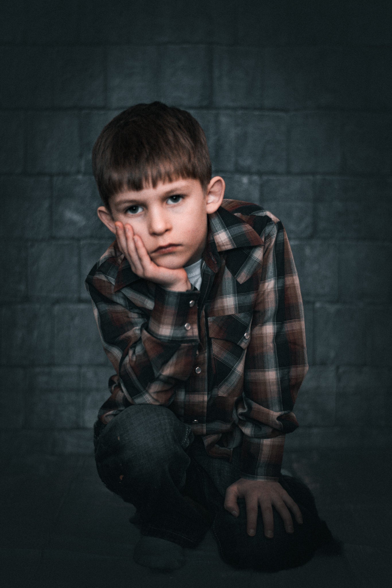 Toile de fond de photographie de mur de brique grunge noir J03803