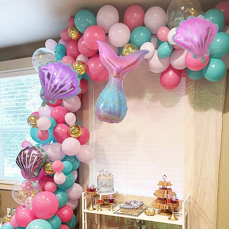 Chaîne de Ballons Queue de Sirène pour Thème de l'Océan BA14