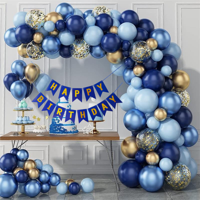 Chaîne de Ballons Bleu Métallique Décoration de Fête d'Anniversaire BA9