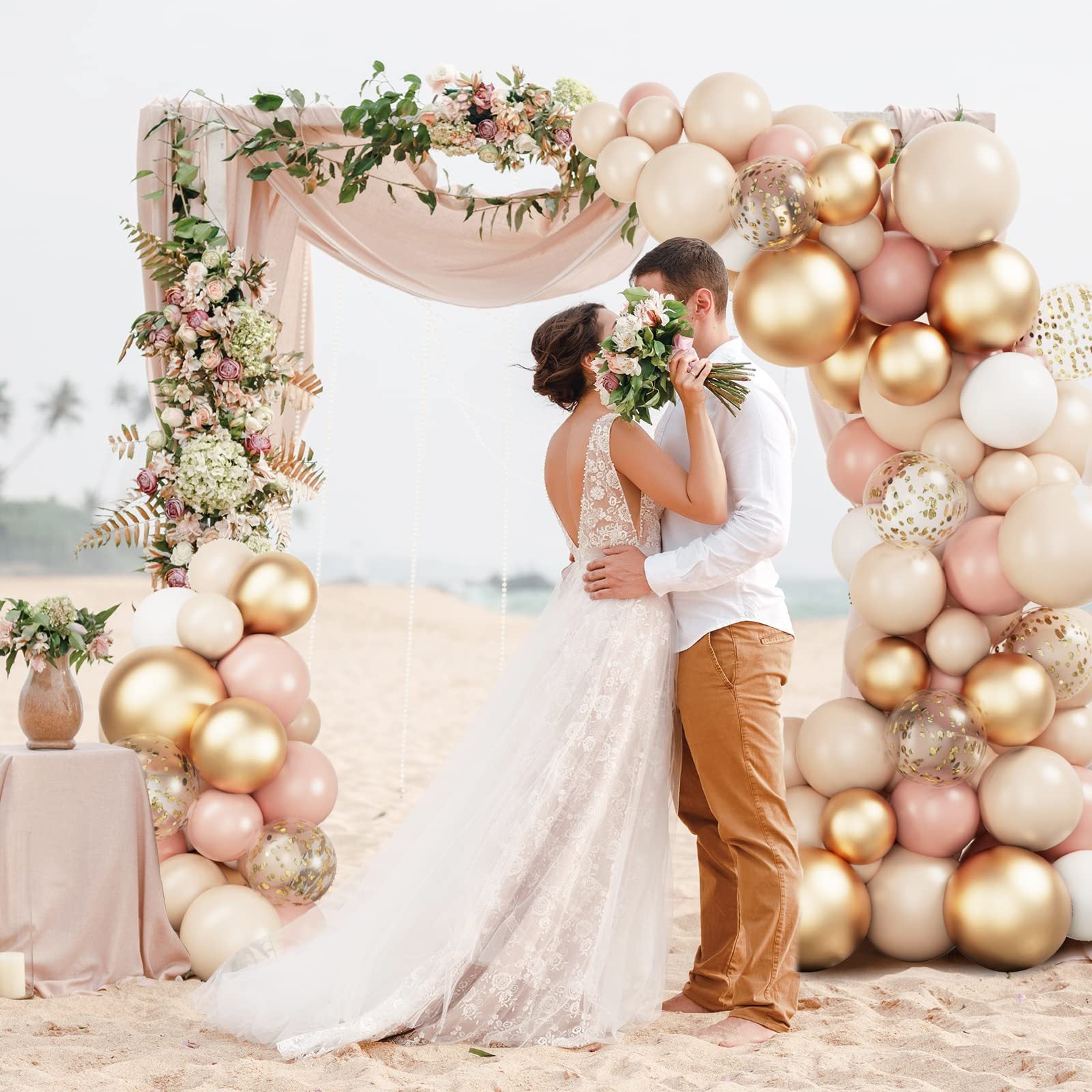 Chaîne de Ballons Or Vintage pour Mariage ou Anniversaire BA8